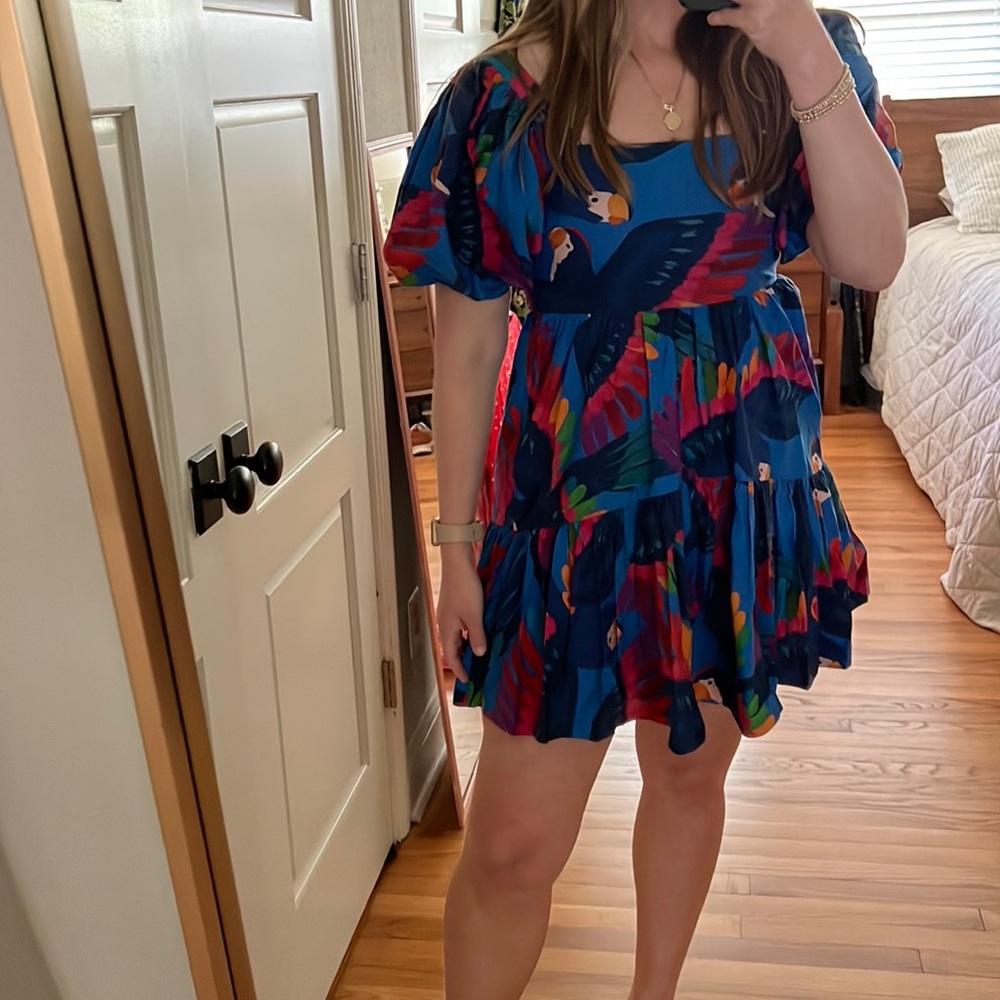 FARM Rio Rainbow Macaw Mini Dress size XS